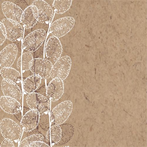 Willow. Vector willow branches and space for text on craft