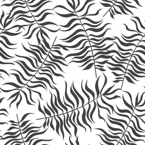 Vector image black silhouettes of branches with leaves on white