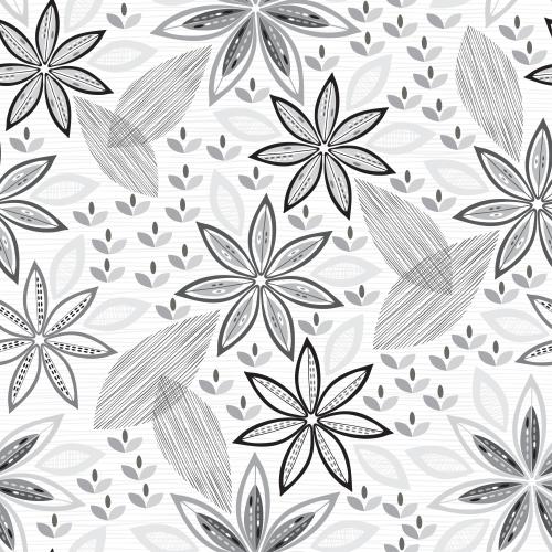 Lily. Vector fantasy flowers and leaves on white striped