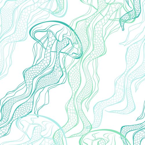 Jellyfish. Vector multicolored jellyfish on white