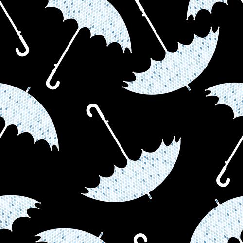 Drop. Vector umbrellas with raindrops on black