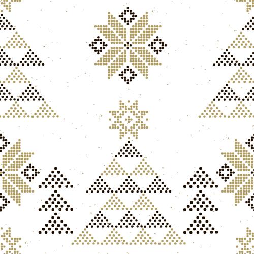 Star. Vector Pattern dots and stars-snowflakes on white