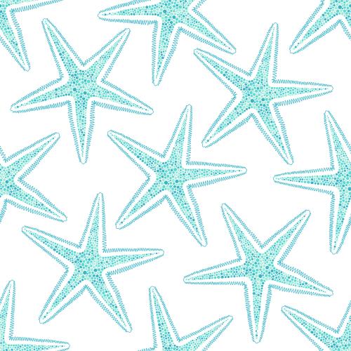 Starfish. Vector Pattern sea stars on white