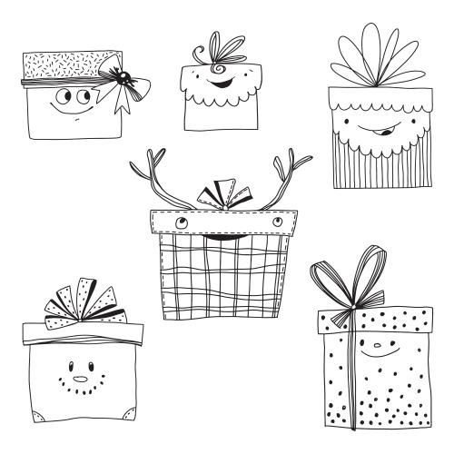 Item. Vector animated gift boxes on white