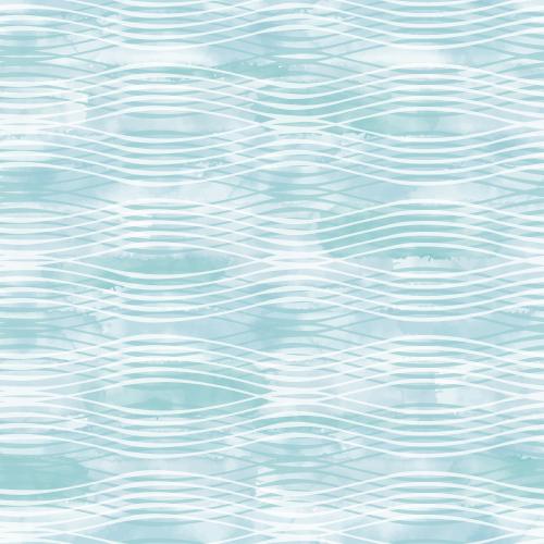 Illustration decorative waves on blue watercolor