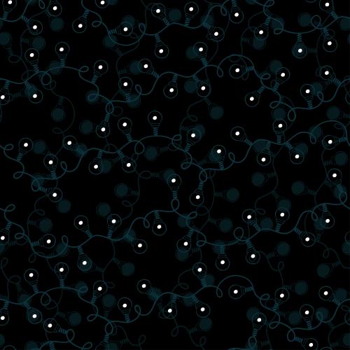 Garland. Vector Pattern garland with bulbs on black