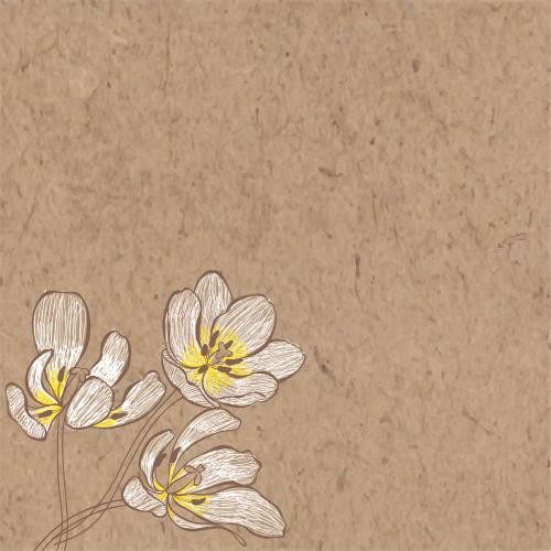 Tulip. Vector tulips place for text on craft corner composition