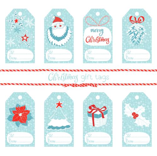 Item. Vector holiday tags on the theme of christmas and new year
