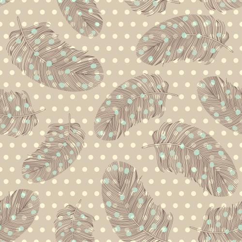 Feather. Vector feathers on pastel brown checkered