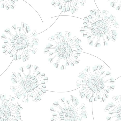 Vector image stylized flowers, soft tones on white