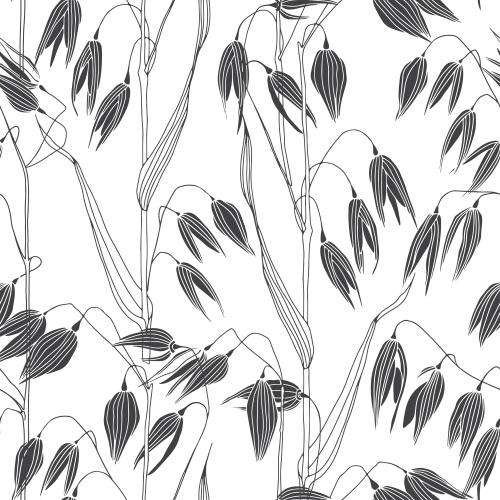 Oats. Vector oats ears silhouettes on white