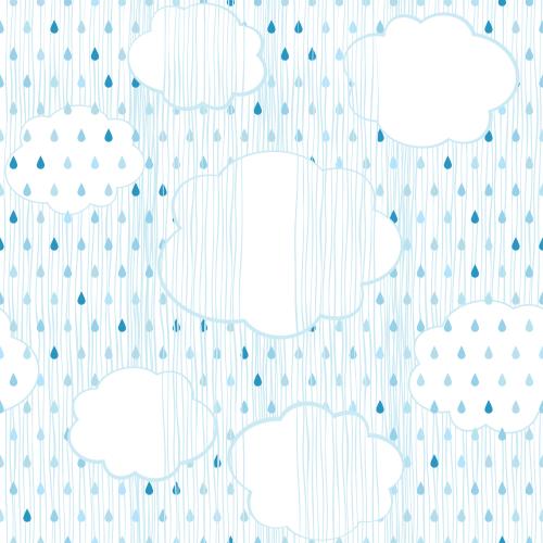 Spring. Vector clouds and rain