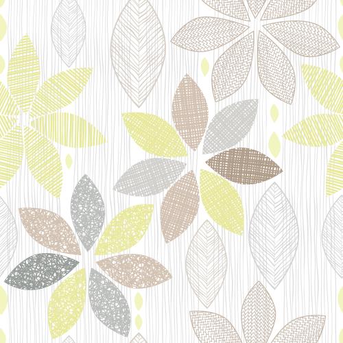 Vector image abstract flowers with decorative petals vertical stripes of pastel shades on white