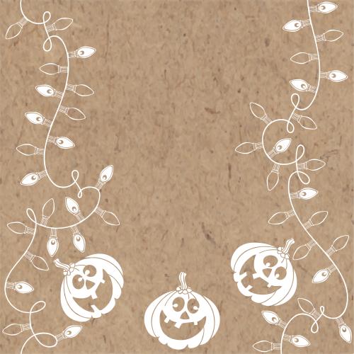 Autumn. Vector fun pumpkins, garlands, space for text on craft