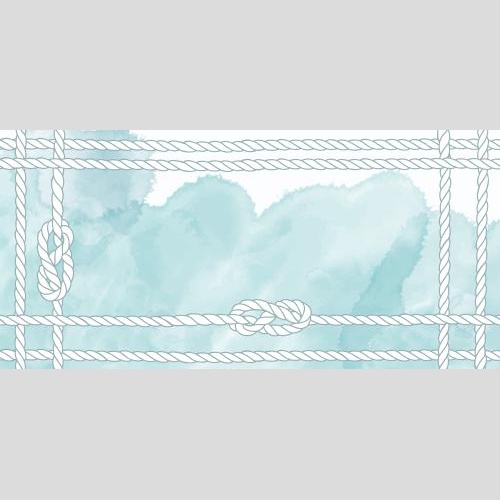 Vector image ropes naval knots on blue watercolor