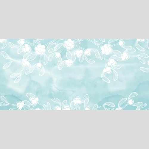 Vector image mistletoe place for text on blue watercolor
