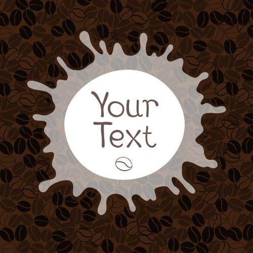 Coffee beans. Vector coffee beans on brown, space for text