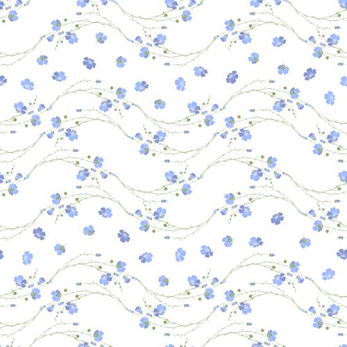Flax. Vector blooming flax on white