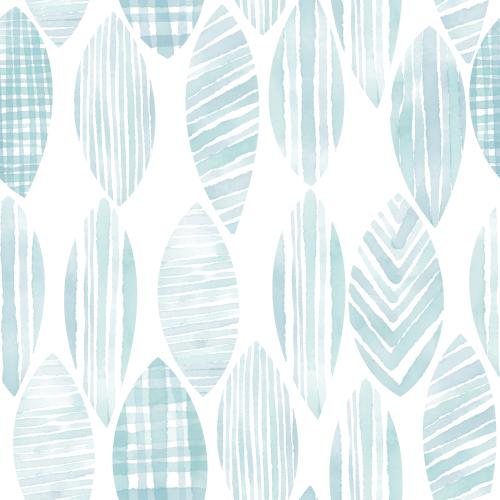 Raster image abstract with watercolor decorative leaves on white