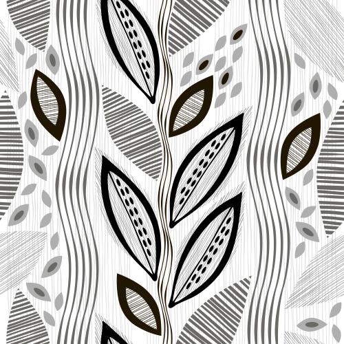 Vector image abstract striped leaves vertical wavy stripes horizontal lines on white
