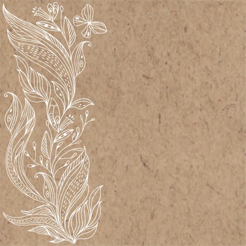 Illustration decorative plant strip with butterfly space for text on craft