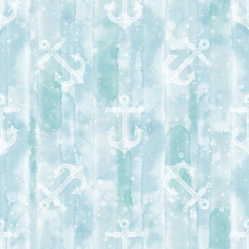 Anchor. Vector anchors on blue watercolor