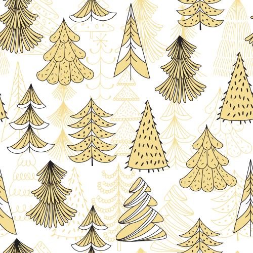 Forest. Vector stylized cartoon-style treelets on white