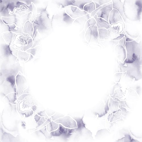 Vector image orchids on watercolor and space for text
