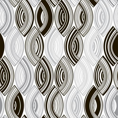 Vector image gray and black striped abstract leaves on white