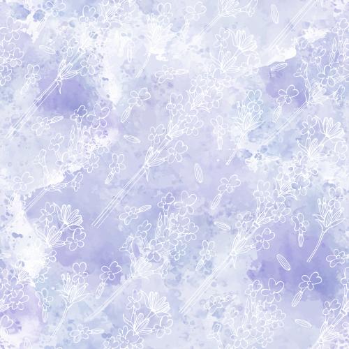 Lavender. Vector lavender, white outlines on lavender watercolor