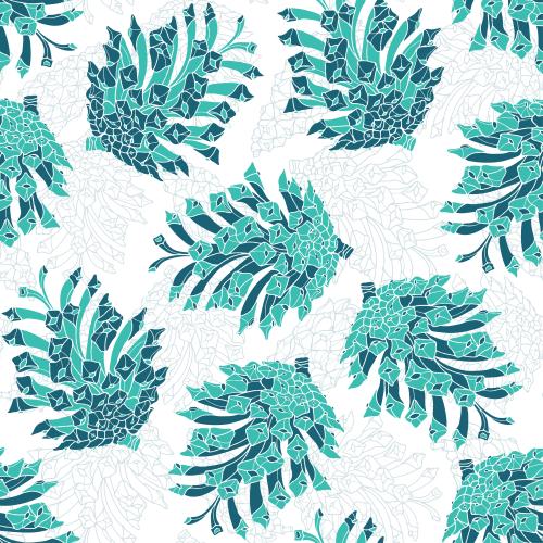 Cone. Vector Pattern pine cones gray outlines and colored silhouettes on white