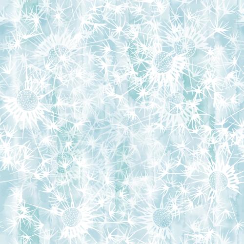 Dandelion. Vector dandelions on blue watercolor