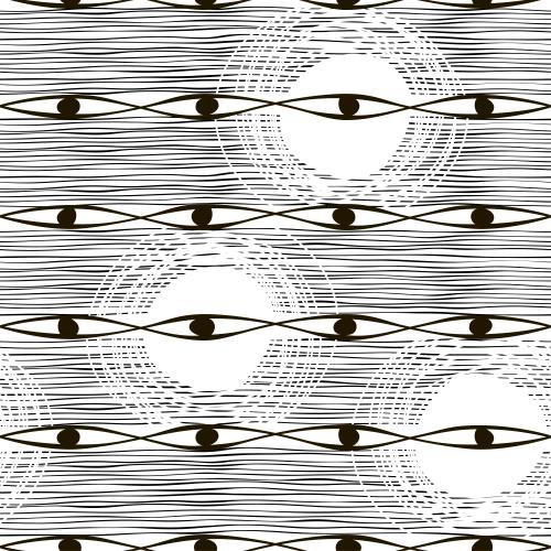 Vector image abstract mystical black-and-white with stripes and circles