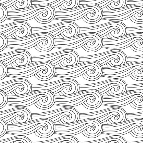 Illustration decorative waves on white