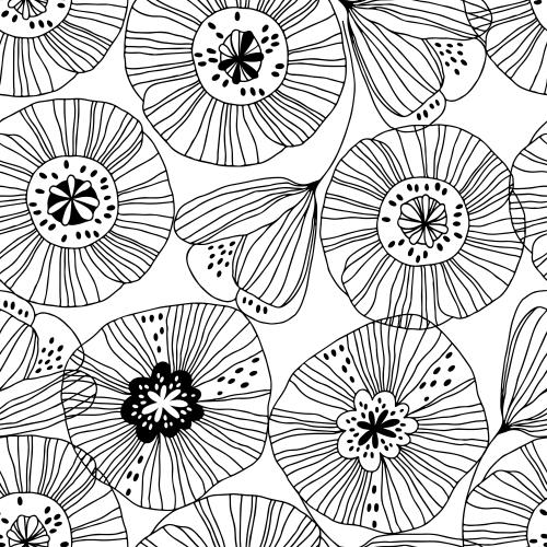 Poppy. Vector stylized poppies on white