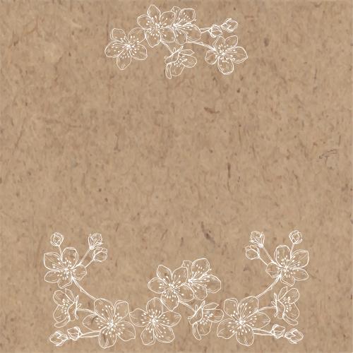 Bud. Vector flowers and cherry buds place for text on craft