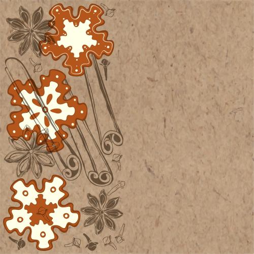 Frame. Vector cookies spices and space for text on craft