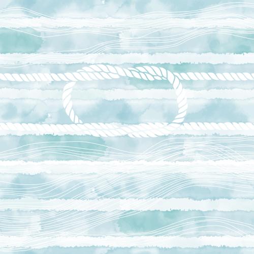 Vector image sea knot, waves on a watercolor striped