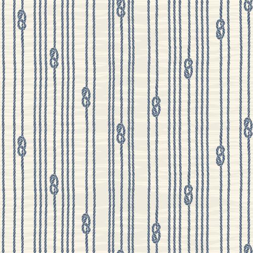 Sea knot. Vector vertical ropes with nautical knots on light silhouettes