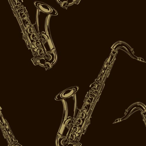 Saxophone. Vector dark brown saxophones