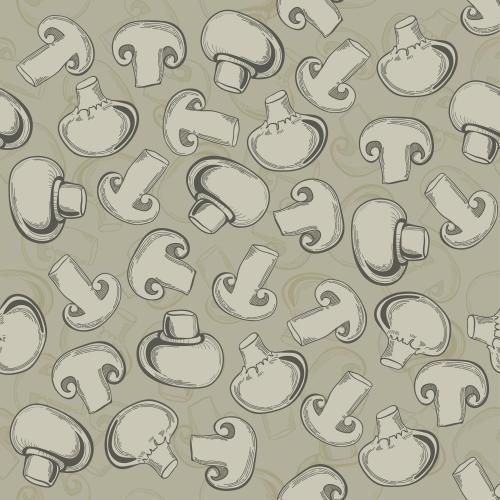 Mushroom. Vector halves and whole button mushrooms