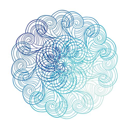 Vector image decorative circle with colorful waves