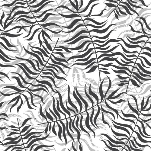 Vector image monochrome branches with leaves