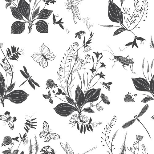 Grasshopper. Vector field flowers