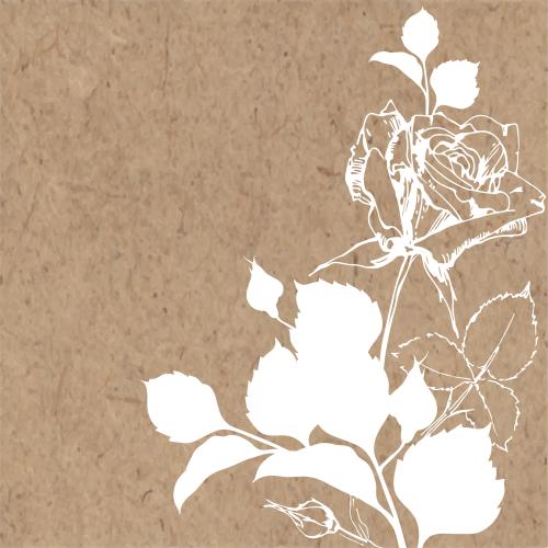 Rose. Vector rose flower and place for text on craft