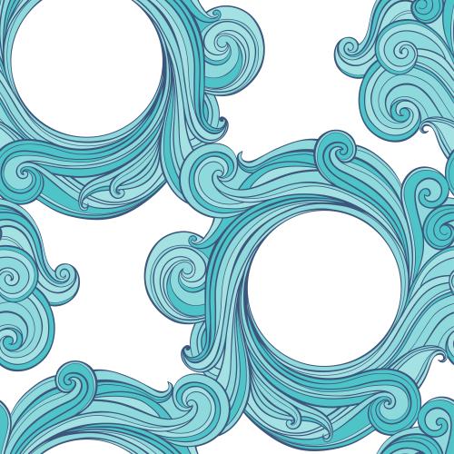 Vector image colorful decorative waves on white