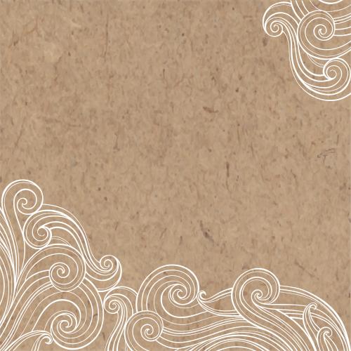 Illustration decorative waves, text area on craft, angular composition
