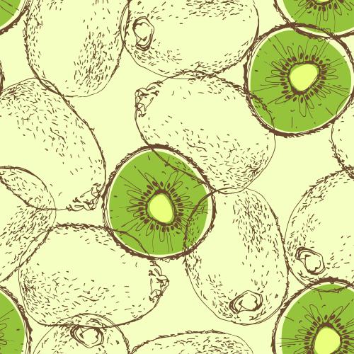 Vector image kiwi on green