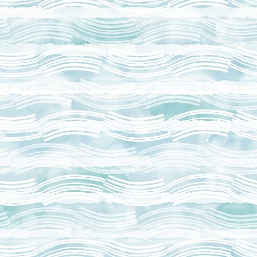 Vector image decorative waves on blue watercolor