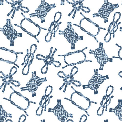 Vector image sea knots blue silhouettes on white